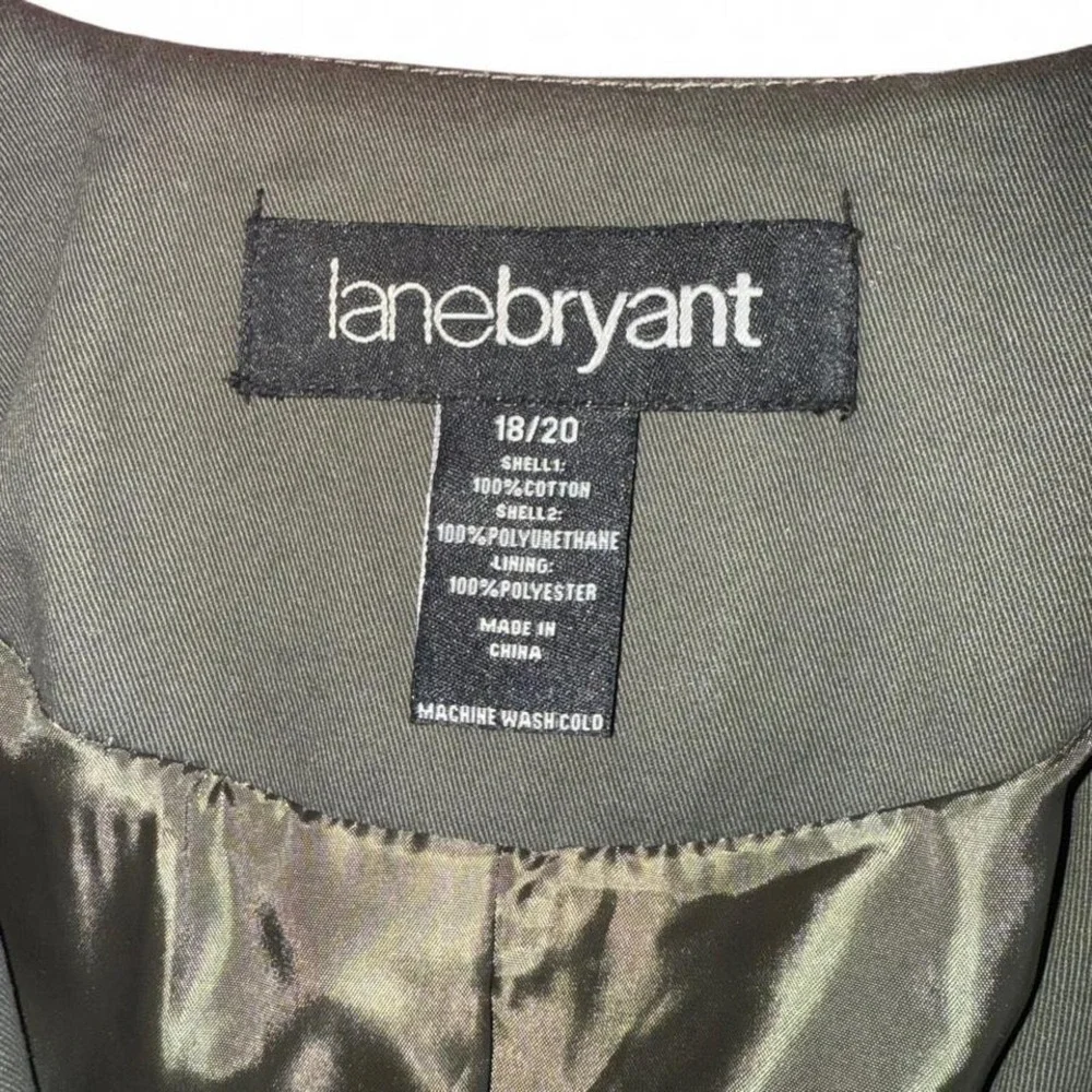 Olive Green w/Black Faux Leather Sleeves Y2K Biker Style Jacket‎ Ladies 18/20
